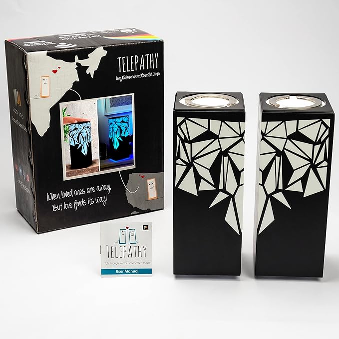 Telepathy® Long Distance Friendship Lamp® - Raining Diamonds Design | Wi-fi Touch Lamp LED Lights for family members who stays apart | Friendship Day Gifts (Set of 6)