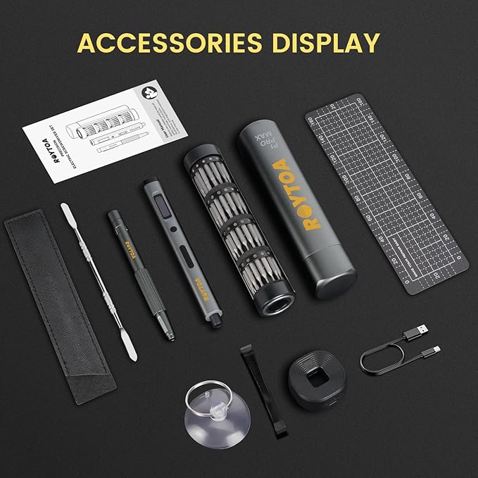 Mini Electric Screwdriver Set 3.7V, Precision Electric Screwdriver Cordless 80-in-1, 4 Torque Settings, 60 S2 Metal Bits, Magnetic Storage, Repair Tool for Electronics Watch Laptop Clocks Cameras