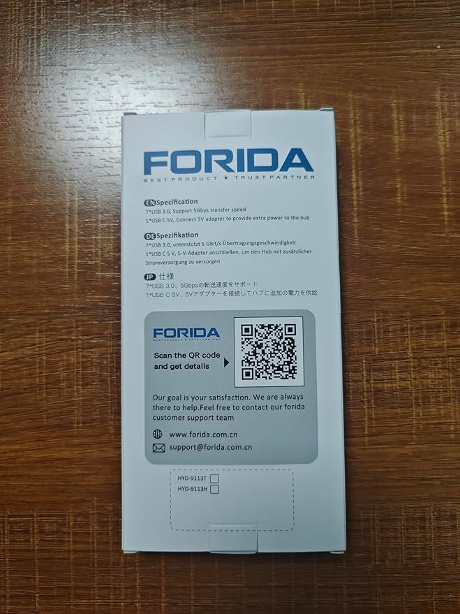 FORIDA USB to USB Hub Long Cable, 8 Ports USB 3.0 Adapter with 7 USB 3.0 Data Ports,USB Splitter with USB C 5V/3A Power Port, 47IN/120CM Main Cable for Laptop PC and More (USB A, 47IN)