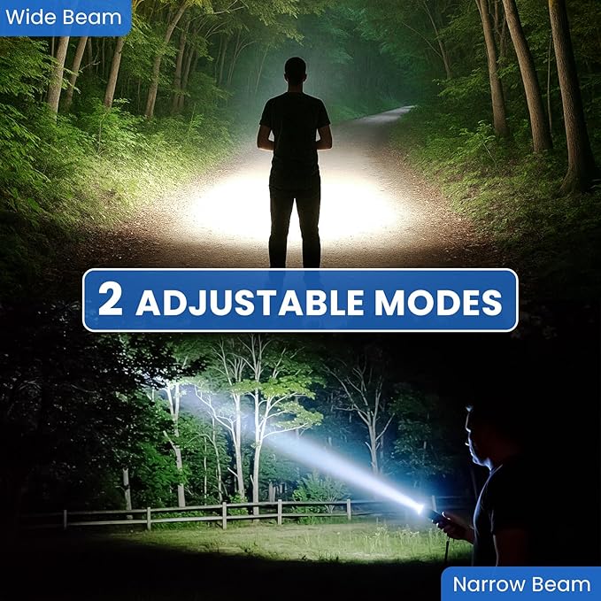 Rechargeable LED 90,000 Flashlights High Lumens, 2 Pack Super Bright Flash Light with 5 Modes, High Powered Handheld Flashlight for Home Camping Hiking Night Work