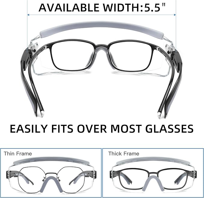 Safety Glasses Over Eyeglasses Anti Fog Safety Goggles Protective Glasses With Adjustable Frame For Men Women