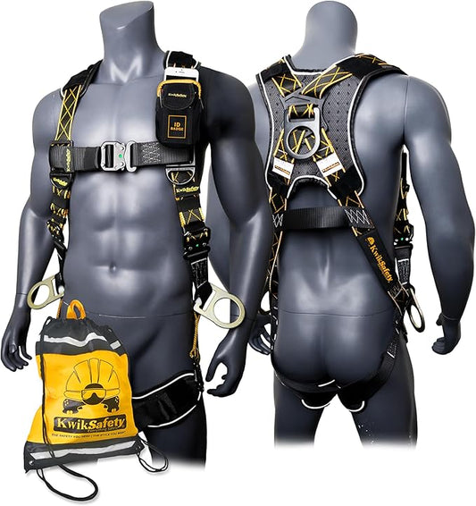 KwikSafety - Fall Protection Safety Harness - Construction & Roofing Fall Arrest Safety Harnesses - ANSI OSHA Compliant