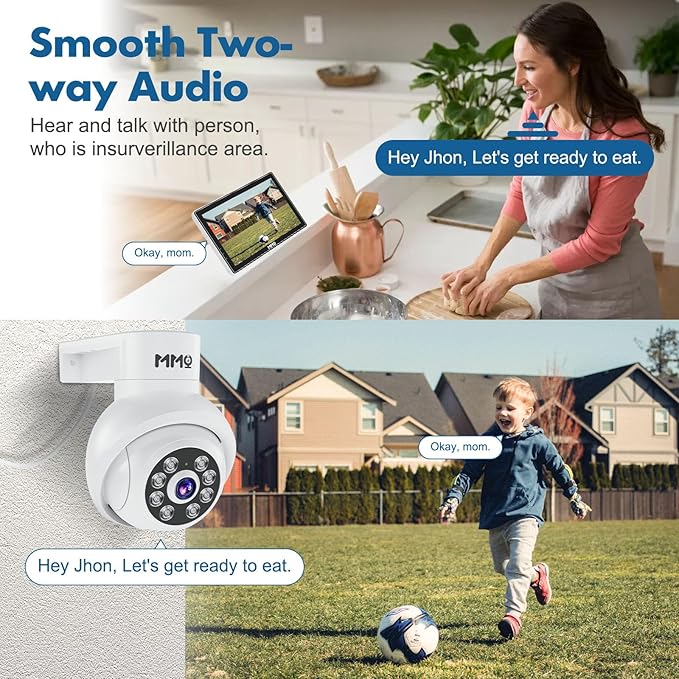 【Wireless Pro, 3K &10CH】5MP Security Cameras Wireless Outdoor with 10.1" LCD Monitor, 4PCS WiFi PTZ Security Cameras with 4K NVR for Home Surveillance,1TB HDD, Auto Track, 2-Way Audio,Motion Alert,5G