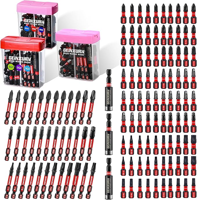 129 Pcs Impact Screwdriver Bits Set Phillips/Square/Torx with Impact Bit Holder and Colorful Boxes,Magnetic S2 Steel Multi Driver Bits Set