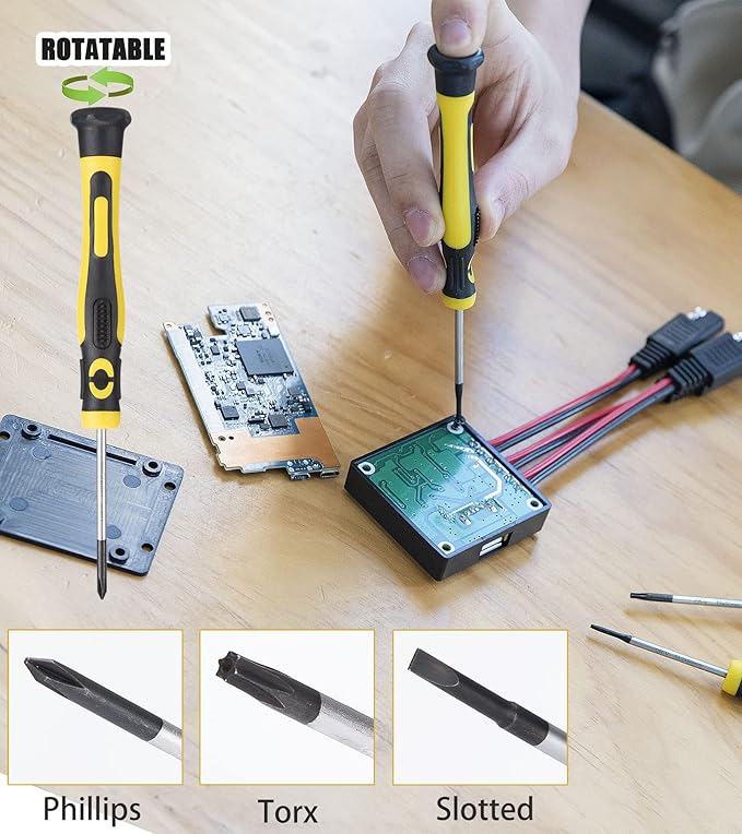 DOWELL Magnetic Screwdriver Set Slotted/Phillips/Torx 108-Piece Stubby Screwdriver Mini Precision Screwdriver Bits Set Hex Key Set Magnetizer Tool Kit for Repair Craft