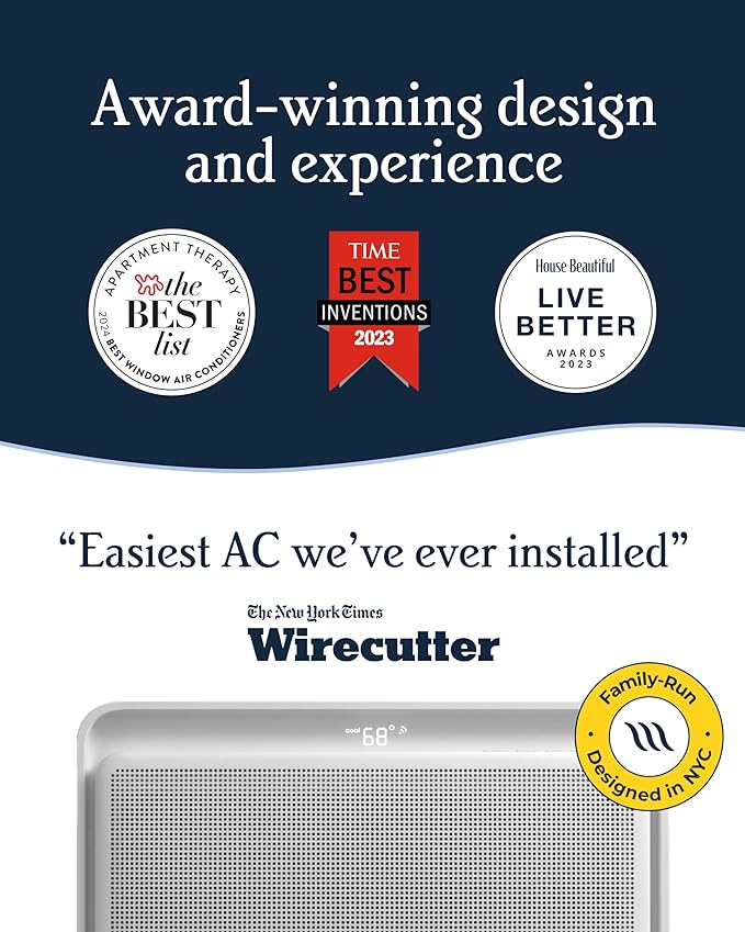 Windmill 8,000 BTU Inverter Window Air Conditioner - Ultra-Quiet & Smart, Cools up to 350 Sq. Ft. - Easy Install, App/Wi-Fi, Voice-Enabled, Remote Control, High Energy Efficiency