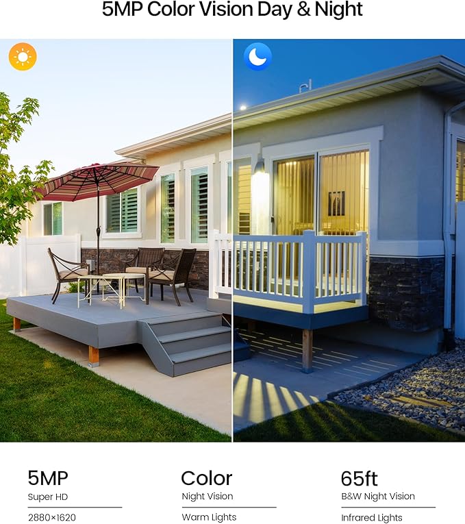 ZOSI 3K 5MP Plug-in Wired WiFi Security Camera, Wi-Fi 6 New Technology, PT Wireless Camera with Auto Track, AI Person Detect, Color Night Vision, Smart Light & Siren Alert, 2-Way Audio, Local Storage