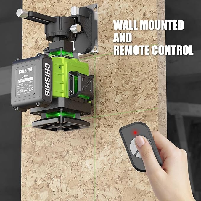 16 Lines Green Laser Level Kit -4x360° 4D Self-Leveling Cross Line Laser Level, Rotary Base and Accessories for Construction, Home Improvement and Picture Hanging,Portable Hard Carry Case Included…