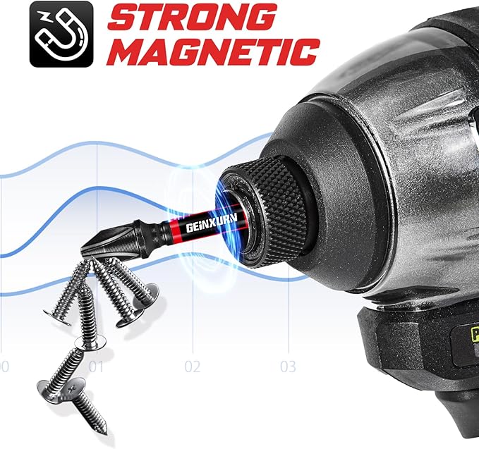 29Pieces Impact Screwdriver Bits Set, Magnetic S2 Steel 1”/2” Phillips/Square/Torx/Slotted Bits Tips,Impact Bit Holder and Nut Driver and Socket Adapter Set with Pink Storage Box Case