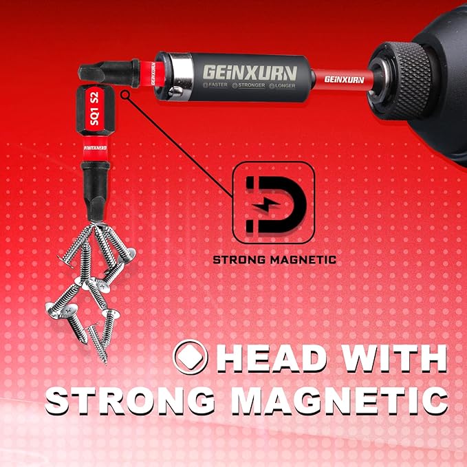 42Pieces Impact Screwdriver Bits Set, Magnetic S2 Steel Phillips/Slotted/Square/Torx Insert Power Bits Tips, Impact Bit Holder with Red Storage Box Case