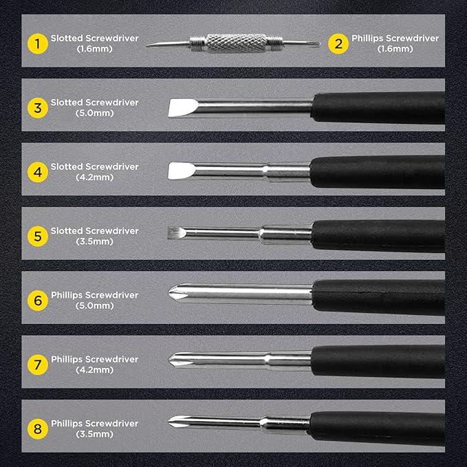 8 in 1 Screwdriver with Flashlight, Multi Functional 8 in 1 Screwdrivers Tool Set with Worklight for Household, Auto