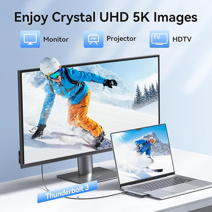 USB C Adapter for MacBook Pro Air M1 M2 M3 2021 2020 2019 13" 15" 16",USB C Hub Mac MacBook Pro Accessories Dongle USB C with 3 USB Ports+SD/TF Card Reader+100W Thunderbolt 3 PD Port+3.5mm Audio