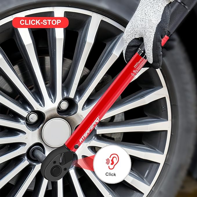1/2-Inch Drive Click Torque Wrench,10-170FT.LB/13.6-230.5N/M & Dual-Direction, 72-Tooth Dual Range Scales Torque Wrench 1/2 Drive,Easy Use for Motorcycle,Car,etc