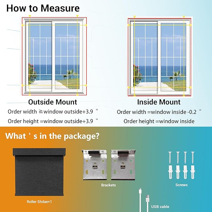 Motorized Blinds with Remote, Light Filtering Smart Roller Blinds Compatible with Apple Homekit Google Home and Alexa, Automatic Window Blinds Customize, Black