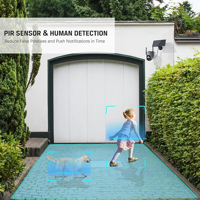 Xega 2 Pack Security Camera Wireless Outdoor 2K 360° PTZ Camera Solar Security Cameras 2.4G WiFi Video Surveillance w/Spotlight & Siren, Color Night Vision, AI Motion Detection, 2-Way Talk, IP66