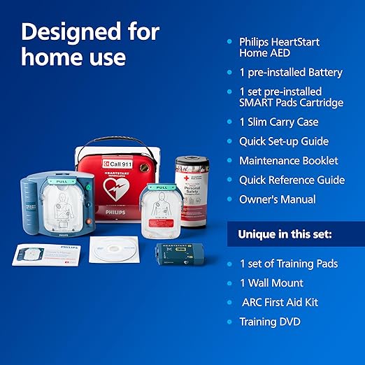 Philips HeartStart Home AED Defibrillator, Value Package M5068A-C04
