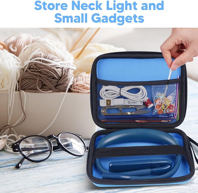 LED Neck Reading Light and Crafting Lamp with Black Storage Case, Ideal for Book Lovers, Readers, Crafters and Outdoor Enthusiasts, Perfect for Reading, Sewing, Camping, Crocheting, Walking at Night
