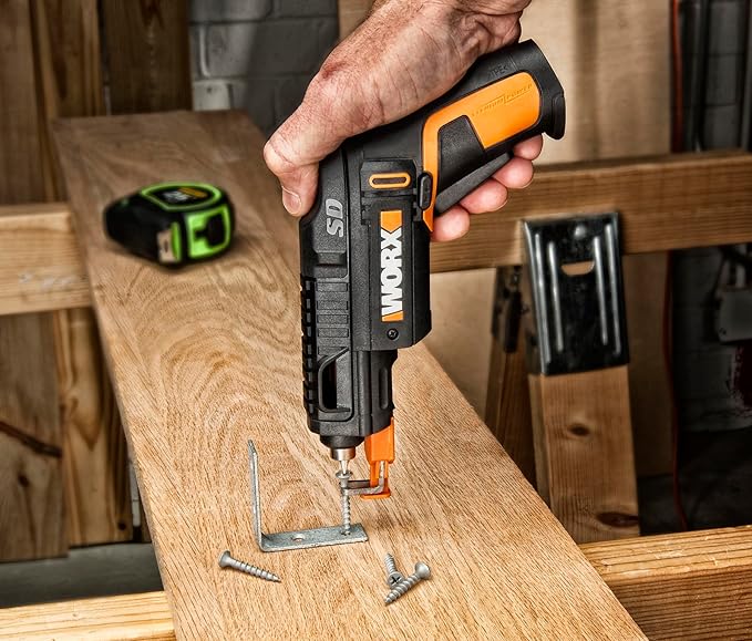 Worx 4V Electric Screwdriver, Rechargeable Cordless Power Screwdriver Set with 6 Bits, Screw Holder, Charger - WX255L