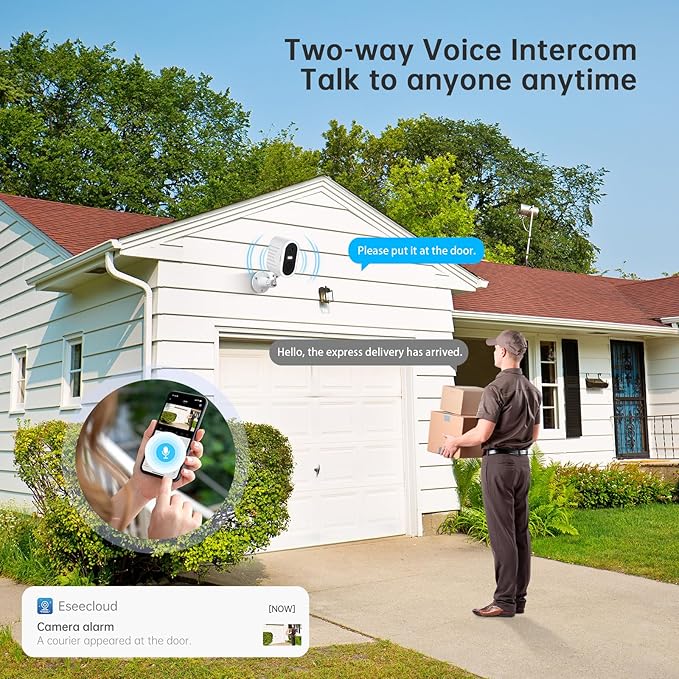 Security Cameras Wireless Outdoor,2K Color Night Vision AI Motion Detection Spotlight Siren Alarm,5G/2.4G WiFi Home Indoor Camera Two-Way Audio,Use Alone or with Recmoment HomeBase