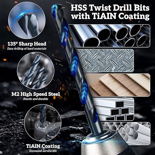 Broken Bolt Extractor, 25 PCS Drill Bit Extractor Set,Easy Out Drill Bit Guides,Drill Extractor Kit for Removing Stripped,Damaged,Rusted, Rounded-Off Bolts, Automotive Nuts & Screws