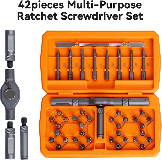 ratchet screwdriver set, magnetic screwdriver set, DIY combination soft shaft, suitable for furniture assembly, electrical maintenance, bicycle tools