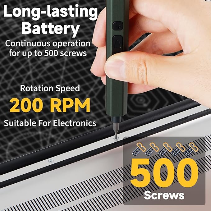 Mini Electric Screwdriver, 66 in 1 Electric Screwdriver Kit with 64 Magnetic Bits, 2 Torque Settings, 3 LED Lights, Precision Screwdriver Cordless Repair Tool Set for Phone Camera Laptop Watch