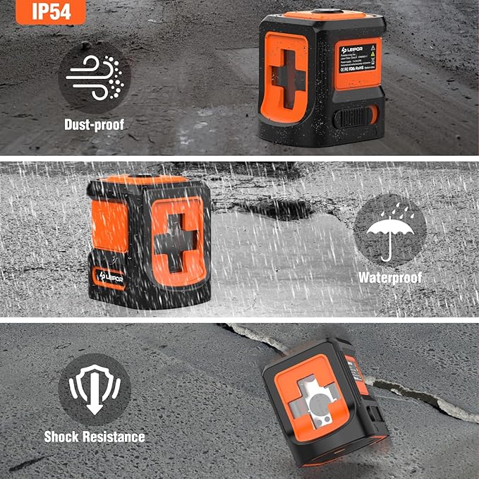 Laser Level with Tripod, LP LEIPOR Green Cross Line Lazer Leveler Tool for Picture Hanging Construction Floor Tile Wall Home Renovation, Indoor Project, Battery Included