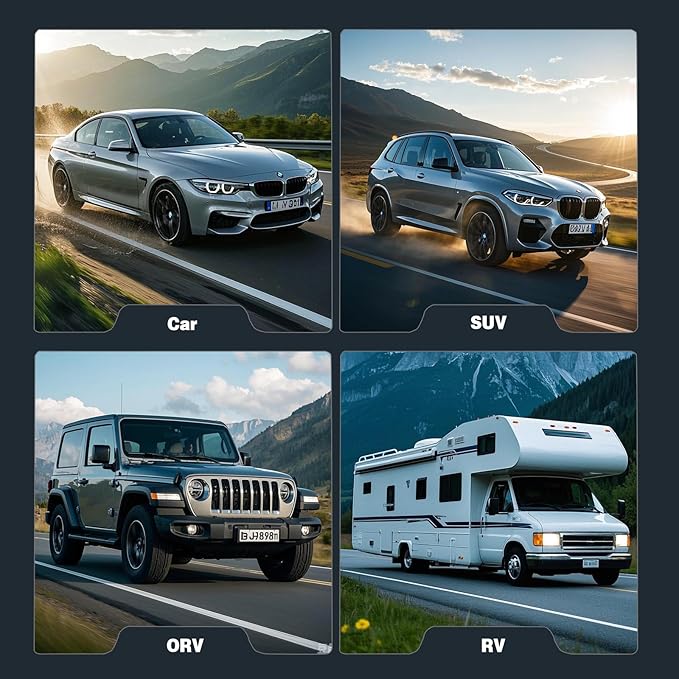 GSPSCN Blue Tire Inflator Heavy Duty Double Cylinders with Portable Bag - Car Accessories，Metal DC 12V Air Compressor Pump 150PSI w/Adapter for Car, Truck, SUV Tires, Dinghy, Air Bed, RV etc