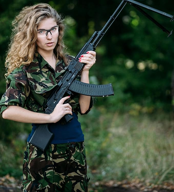 Clear Safety Glasses for Men and Women,Scratch Resistant Safety Goggles,ANSI Z87,100% UV Protection Eyewear,Anti-Fog Eye Protection for Workshop Shooting,Mowing,Sports,Hunting(Red Clear)