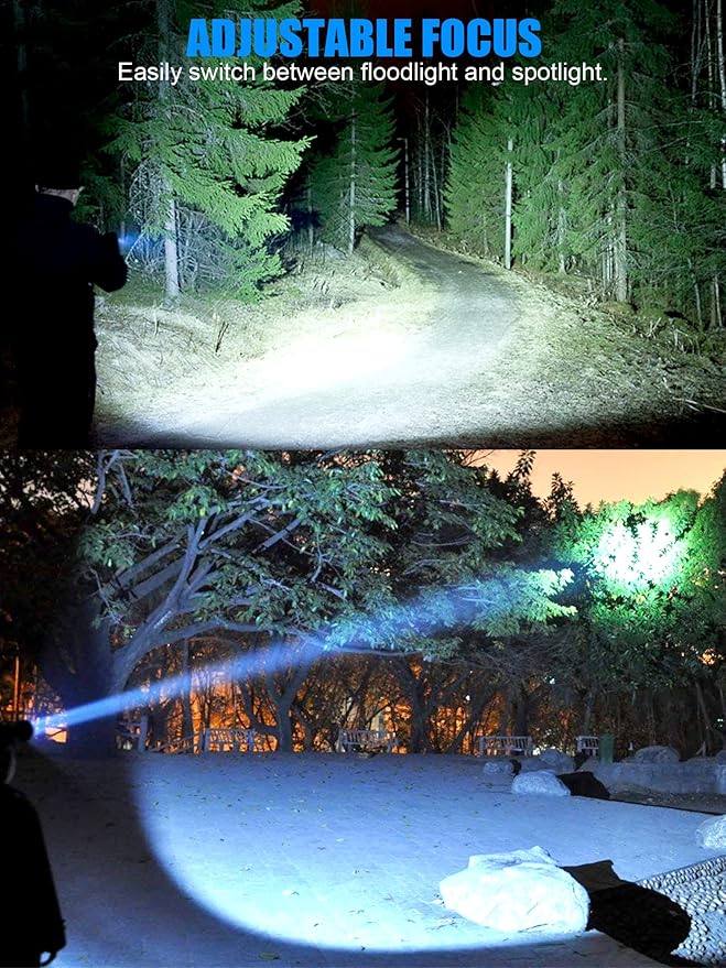 Rechargeable LED Flashlights, Magnetic Flashlight Super Bright Tactical Flashlight with SideLight,USB Rechargeable,Zoomable,Waterproof Best Small Flashlight for Camping, Emergency