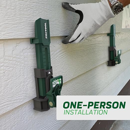 Pactool Universal Gecko Gauge Siding Tool – One-Person Installation for Hardie® Fiber Cement & LP® SmartSide® Engineered Wood, Durable Grip, Heavy-Duty Support for 12’ & 16’ Planks
