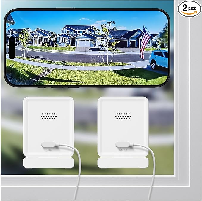 Window Camera, 3MP 2K Home Security Camera for Indoor Glass Monitoring, 2.4GHz & 5GHz WiFi Wireless, AI Color Night Vision, Human & Motion Detection, 24/7 Recording, Easy & Quick Window Mount (2 Pack)