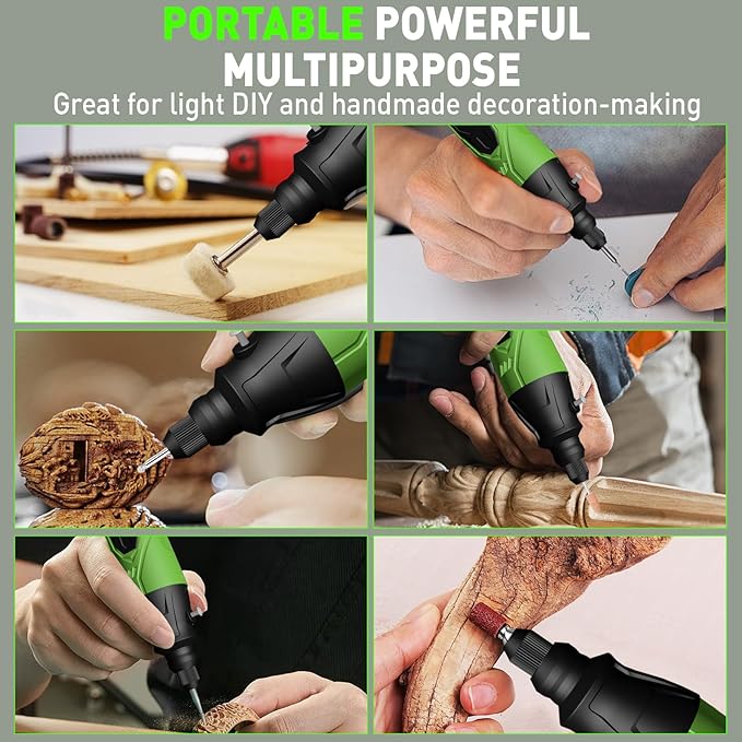 Cordless Electric Scissors, 4 in 1 Multifunctional Three floors Cardboard Box Cutter Screwdriver Set Cordless Rotary Tool Kit & LED Light for Cutting Fabric Engraving, Sanding, Polishing