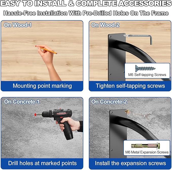 Jamb Mount Handrails for Outdoor Steps-1-2 Step Waterproof Stairs Railing-Powder Coated Side Mount Hand Rails for Indoor Stairs-Non-Slip Staircase Grab Rail for Deck/Porch/Mobile Home/Short Stairway