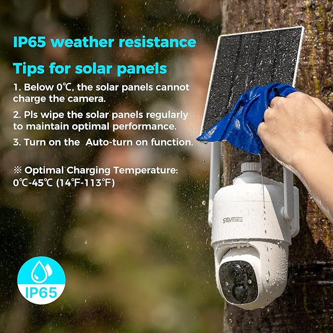 SOVMIKU 4CQ1 AI 2K Solar Security Camera Wireless Outdoor, Battery Powered, Two Way Audio, PIR Motion Detection, 360° View Pan/Tilt,Easy to Setup, Color Night Vision, Audible Flashlight Siren,SD Slot