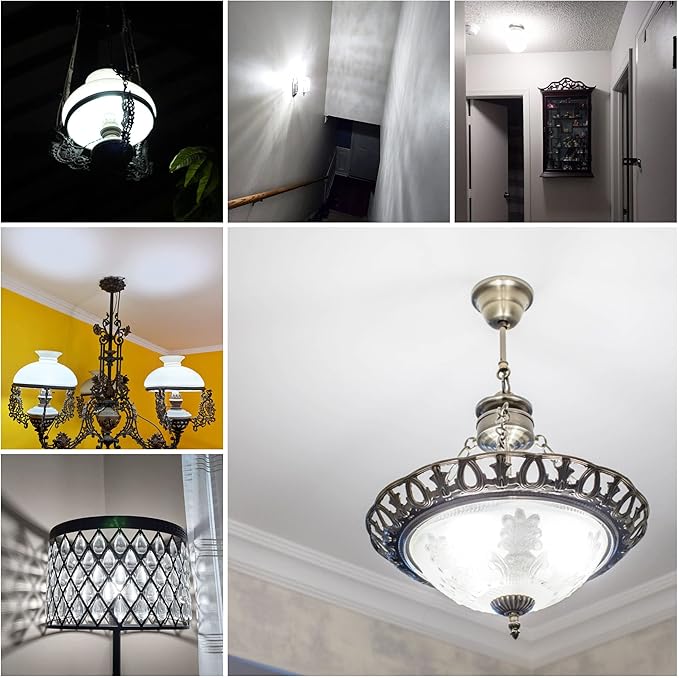 ALIDE E26 100W Replacement LED Candelabra Corn Bulbs,6000K Bright Daylight White,E26 E27 12W LED Light Bulbs 1200LM for Ceiling Fan Chandelier Pendant Lighting Refrigerator,Non-dimmable,4 Pack