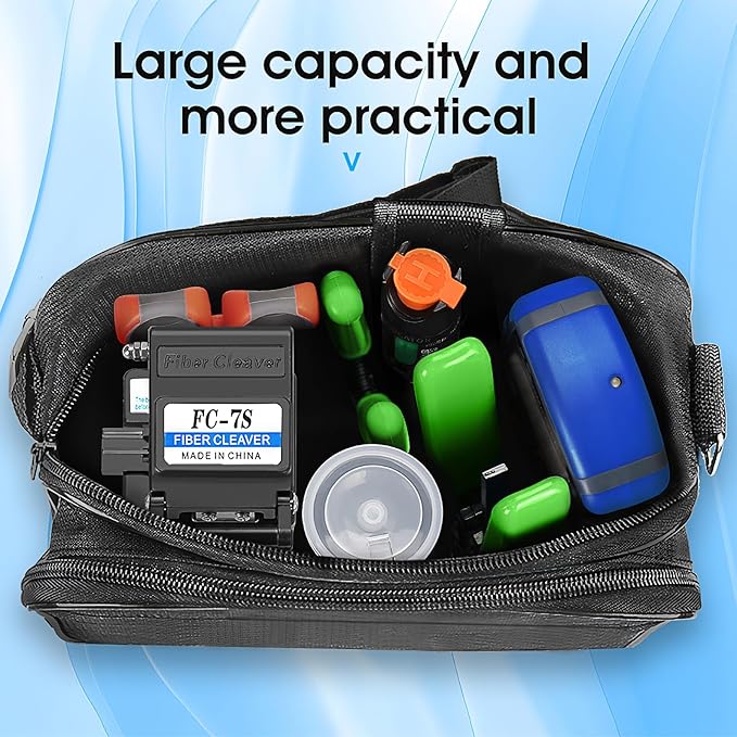 Fiber optic tool kit 10 in 1 FTTH tool set cold joint Fiber optic Termination tool Kit with 7S Optical Fiber Cleaver M7 Optical power meter -70~+10dbm 30KM visual fault locator VFL(BSL）