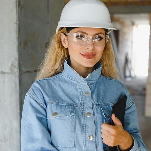 Clear Safety Glasses Bulk of 10 ANSI Z87.1 Protective Eyewear Scratch-Resistant for Work, Lab, Construction