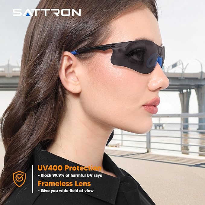 Safety Glasses Tinted 3 Pack, Protective Eyewear for Men Women UV Protection ANSI Z87.1, Safety Sunglasses Bulk Scratch Impact Resistant Eye Protection with Nose Pads for Construction Work Smoke