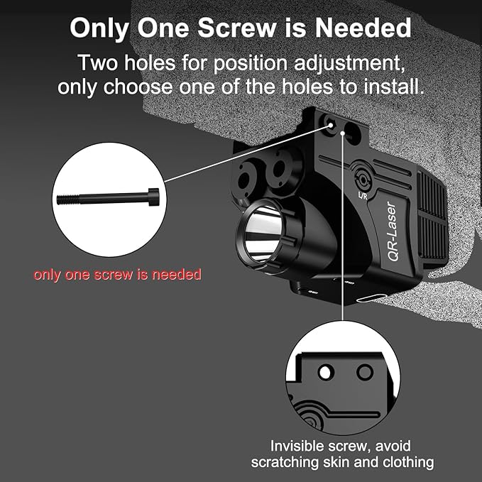 Red Green Purple Blue Laser Light Combo, 800 Lumens Tactical Flashlight Laser Sight, Built-in USB Rechargeable Battery, Adjustable Compact Tactical LED Light Laser Beams for Handguns with a Rail