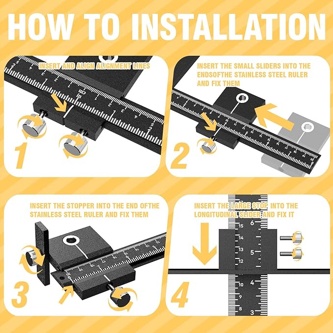 Extended Cabinet Hardware Jig Kit, 32-inch & 16-inch Detachable MAX Cabinet Handle Jig with Auto Center Punch, Aluminium Alloy Cabinet Handle Template Drill Guide, Drawer Pull Jig for Handle Knob Pull