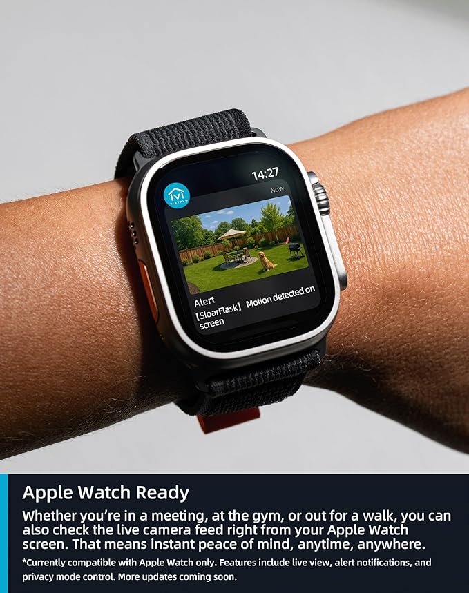 virtavo SolarFlask 2K Solar Security Cameras Wireless Outdoor, Starlight Lens, Color Night Vision, PIR Motion Detection, Battery-Powered, 2-Way Audio, Weatherproof, Cloud/SD Storage, 2.4GHz WiFi