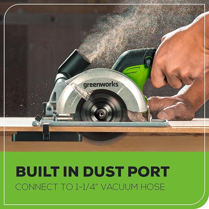 Greenworks 24V Brushless Small Circular Saw,4-1/2" Compact Circular Saw, 6500 RPM Mini Circular Saw,2.0Ah Battery and Compact Charger Included