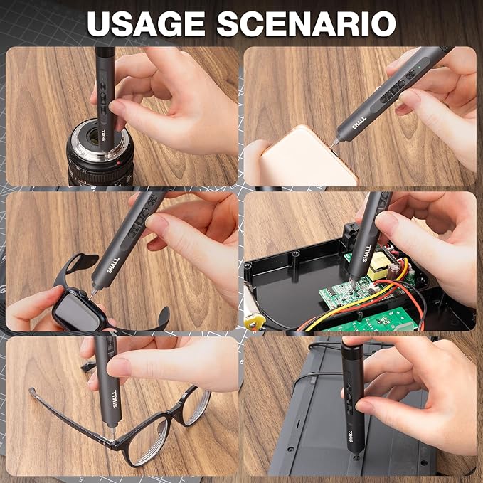 SHALL 127Pcs Mini Electric Screwdriver Set, 120pcs Tough S2 Steel Bits with Pen Style Electric & Manual Screwdriver, Ideal for Laptop, iPhone, Watch, Jewelry, Eyeglasses and Electronic