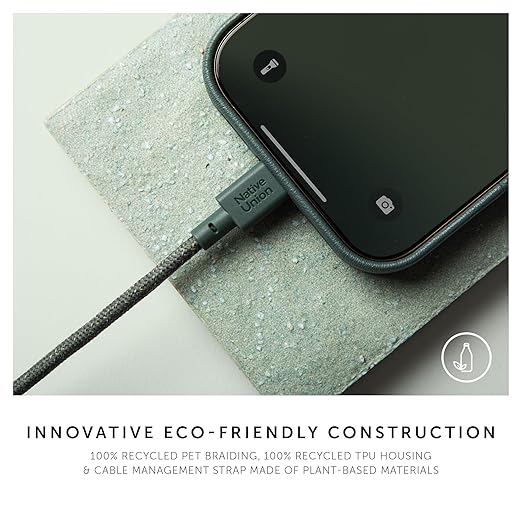 Native Union Type-C Belt Cable - USB-C to USB-C 4ft Ultra-Strong Charging Cable Compatible with iPhone 16, 16 Plus, 16 Pro, 16 Pro Max, iPad Pro, iPad Air, Galaxy S25, Flip 6, Fold 6 (Apricot)