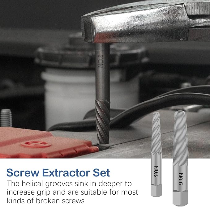 MABLEVI 36 Pcs Upgrade Screw Extractor Set, 3/8” Drive Multi-Spline Easy Out Bolt Extractor Set, Stripped Screw Removal Tool Kit for Removing Nuts Bolts with Solid Storage Case