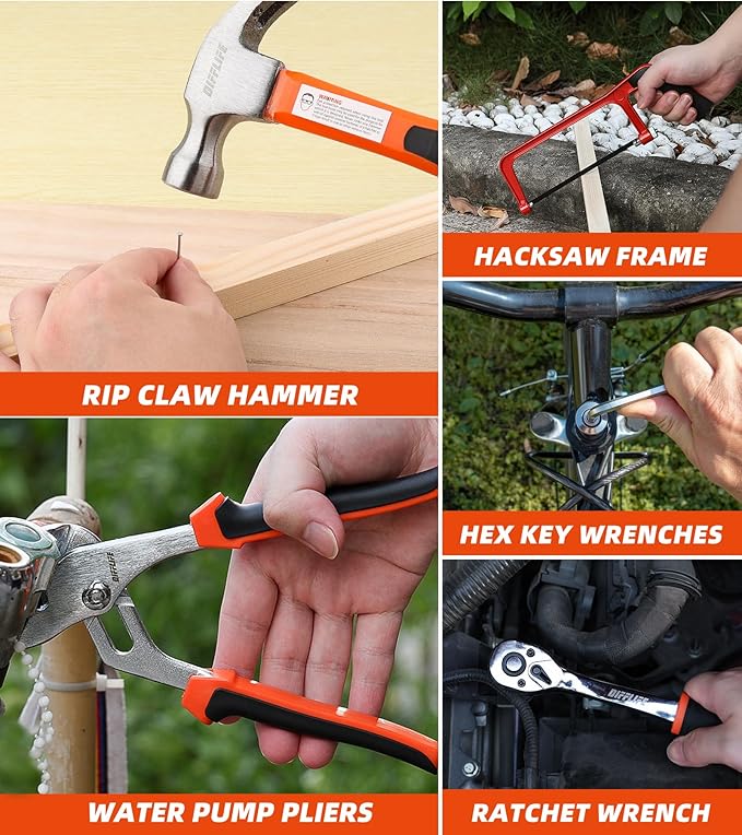 Tool Set 240 Piece Socket Wrench Auto Repair Tool Combination Package Mixed Tool Set Hand Tool Kit with Plastic Toolbox Storage Case