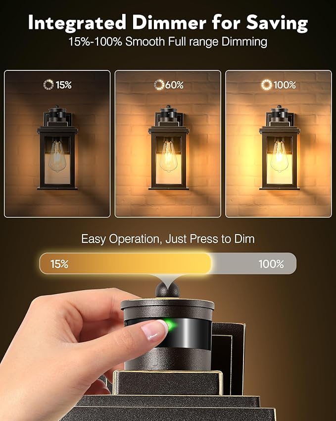 VIANIS Distance-Adjustable Motion Sensor Outdoor Lights, Oil Rubbed Bronze Wall Mounting Porch Light, Waterproof Dusk to Dawn Exterior Lighting Fixtures Sconce, Anti-Rust Outdoor Lanterns for Porch.