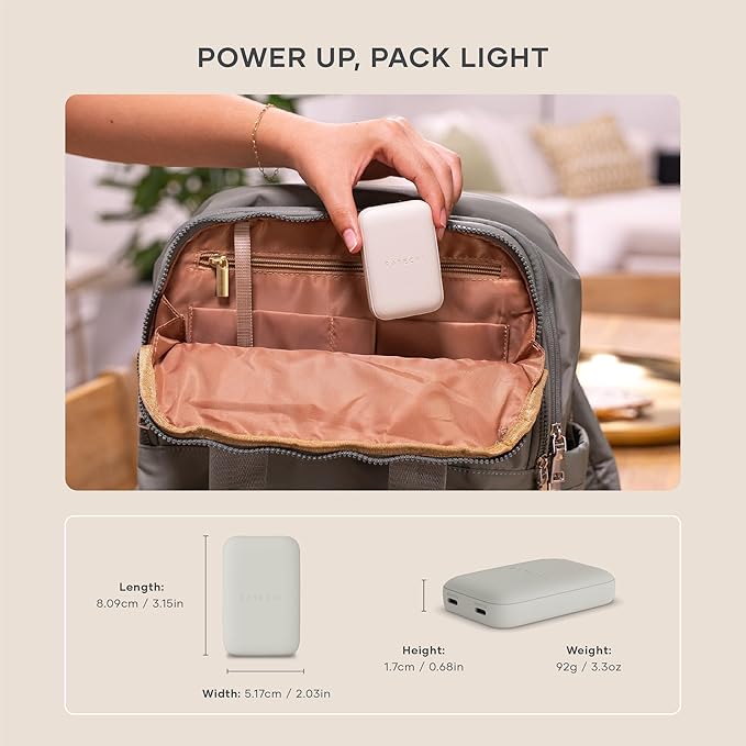 Satechi OntheGo 67W Wall Charger, GaN USB C Travel Charger with 2 USB-C PD Fast Charging Ports, for MacBook Pro/Air, iPad Pro/Air, iPhone 16, Steam Deck, Galaxy, Windows – Sand