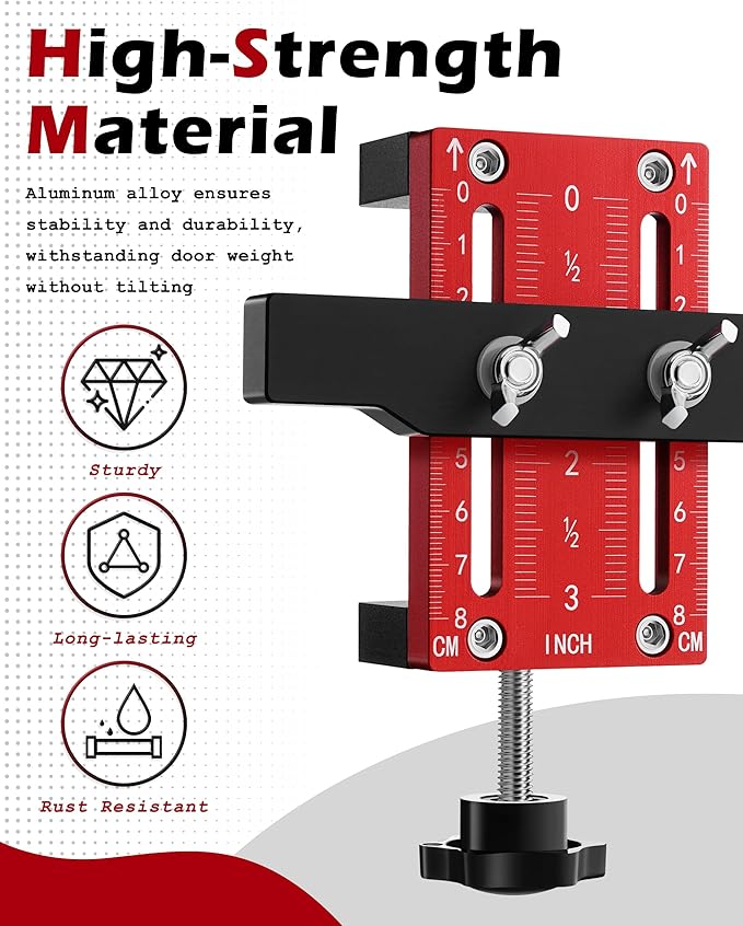Cabinet Hinge Installation Jig for Efficient Hinge Mounting, Cabinet Door Installation Positioner, Cabinet Installation Tool for Door Mounting, Cabinet Hardware Jig for Drilling Concealed Hinges